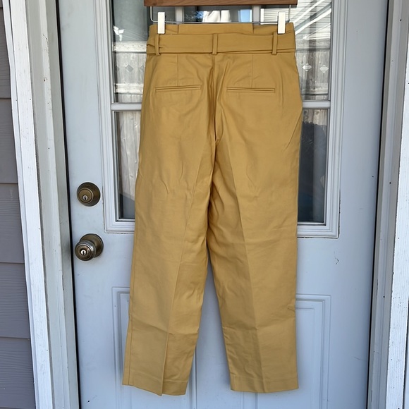 Ann Taylor Petite Mustard Belted Pocketed Pants, 4P - Picture 6 of 11